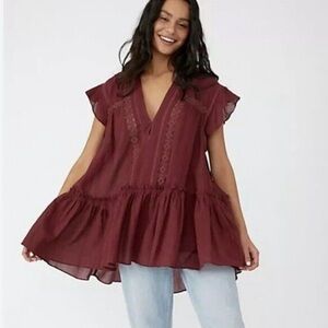 Free People Baby Bliss Tunic. Lovebird Combo  Medium Oversized